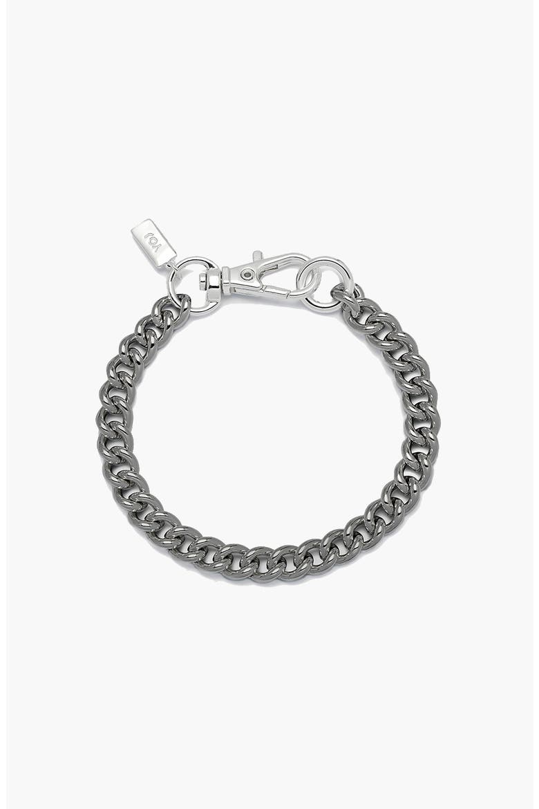 Curb Hook Bracelet, Main, color, Gunmetal