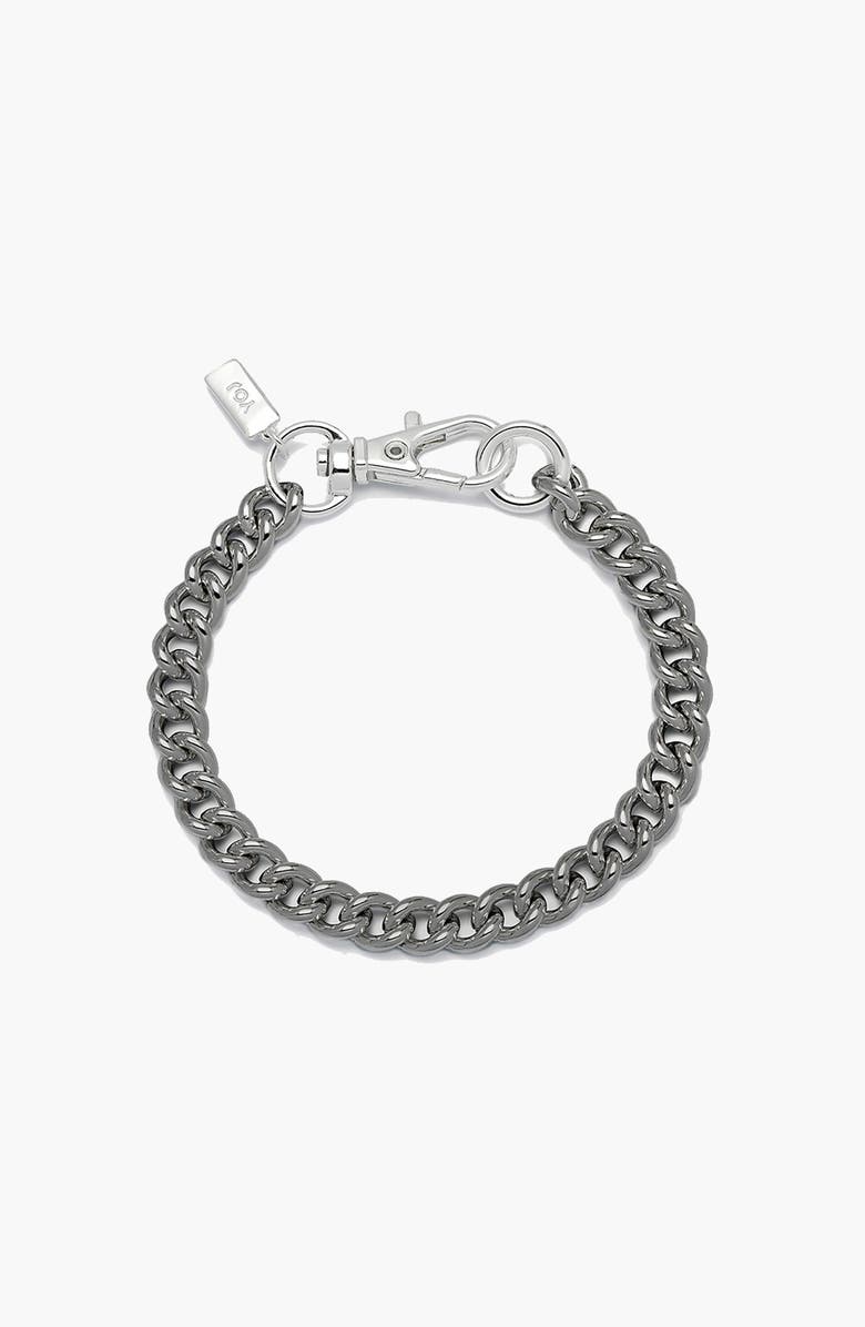 YOJ Curb Hook Bracelet, Main, color, Gunmetal