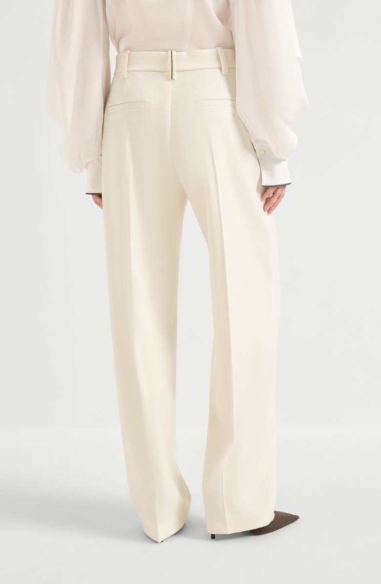 Brunello Cucinelli Loose cigarette trousers, Alternate, color, Milk