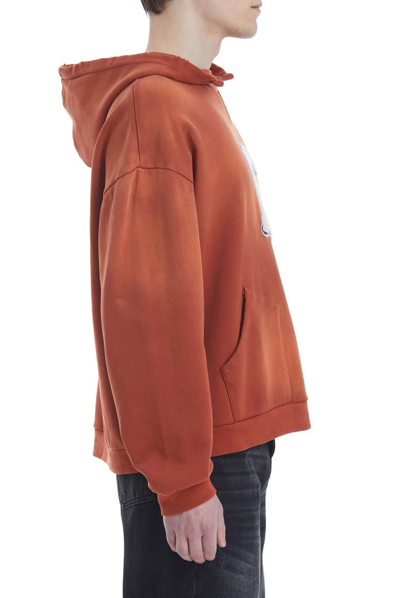 Tie Dye Cotton Graphic Hoodie, Alternate, color, VINTAGE RED