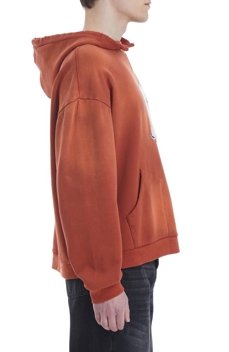 FOUND Tie Dye Cotton Graphic Hoodie, Alternate, color, Vintage Red