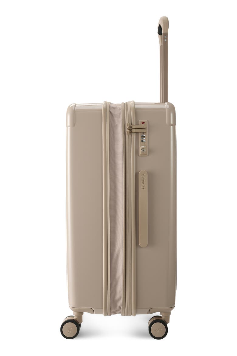 Nostos Glossy Medium Spinner Suitcase, Alternate, color, SAHARA
