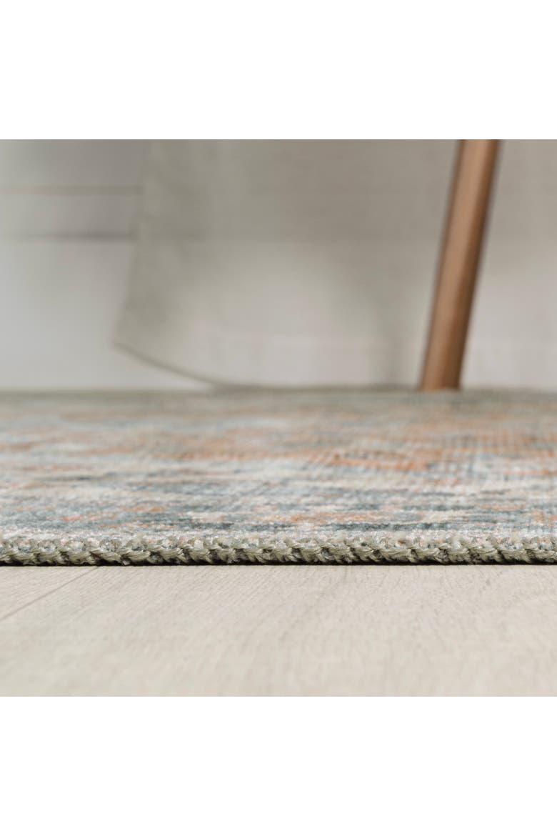 Armae Distressed Medallion Chenille Machine-Washable Area Rug, Alternate, color, Terra/Blue