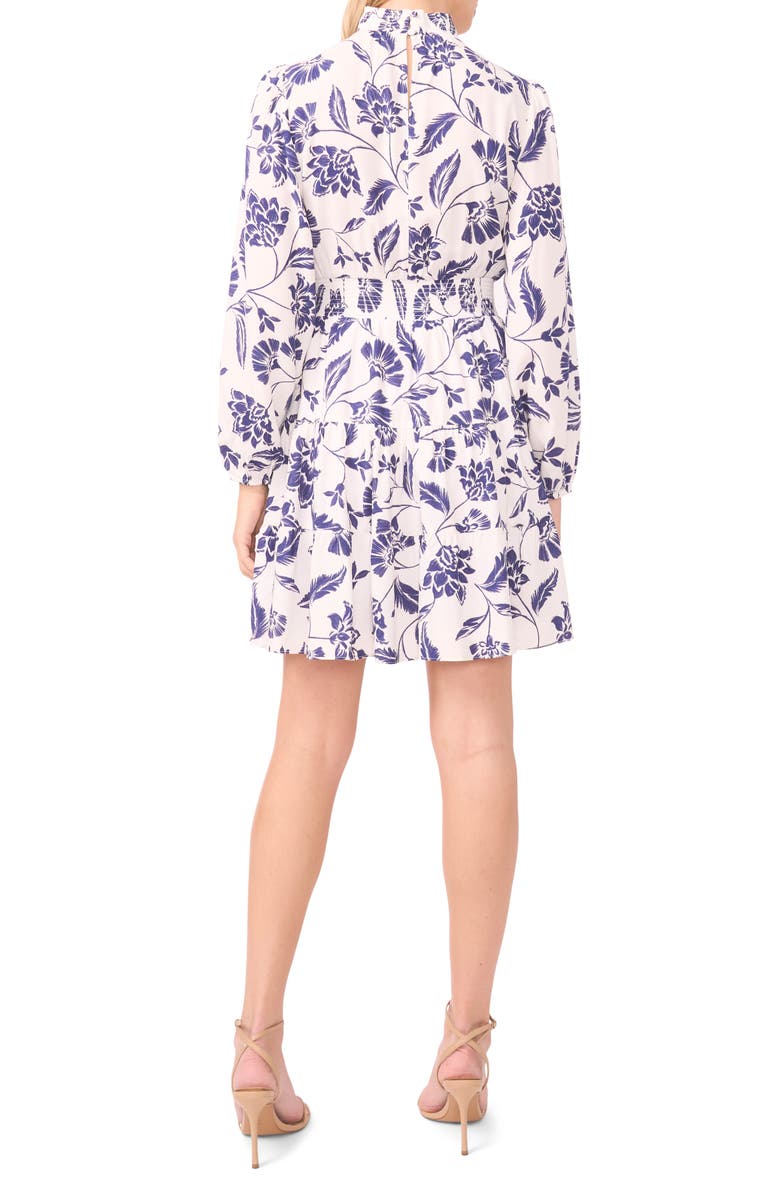 1.STATE Floral Long Sleeve Dress, Alternate, color, Classic Navy