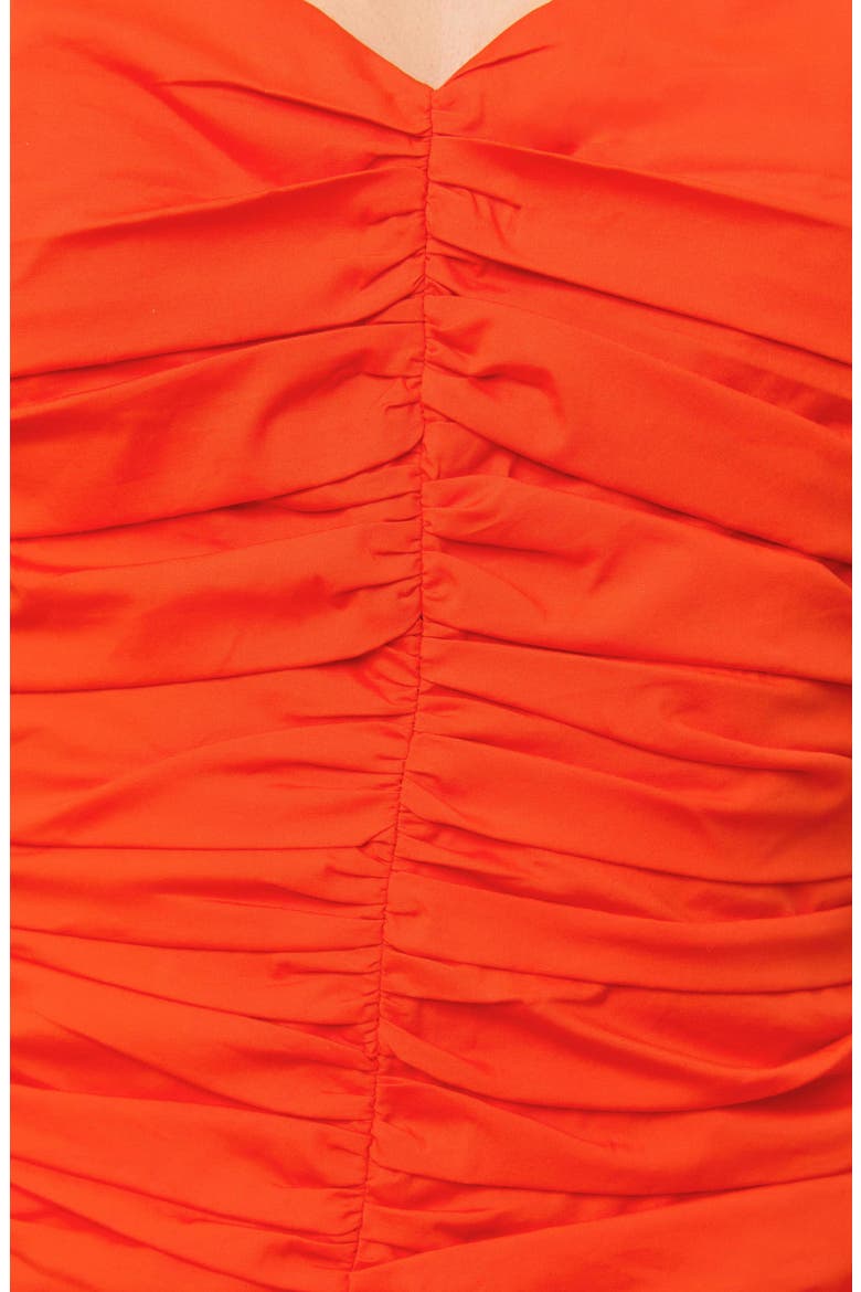 The Adina Center Ruched Halter Neck Stretch Cotton Maxi Dress, Alternate, color, HABANERO