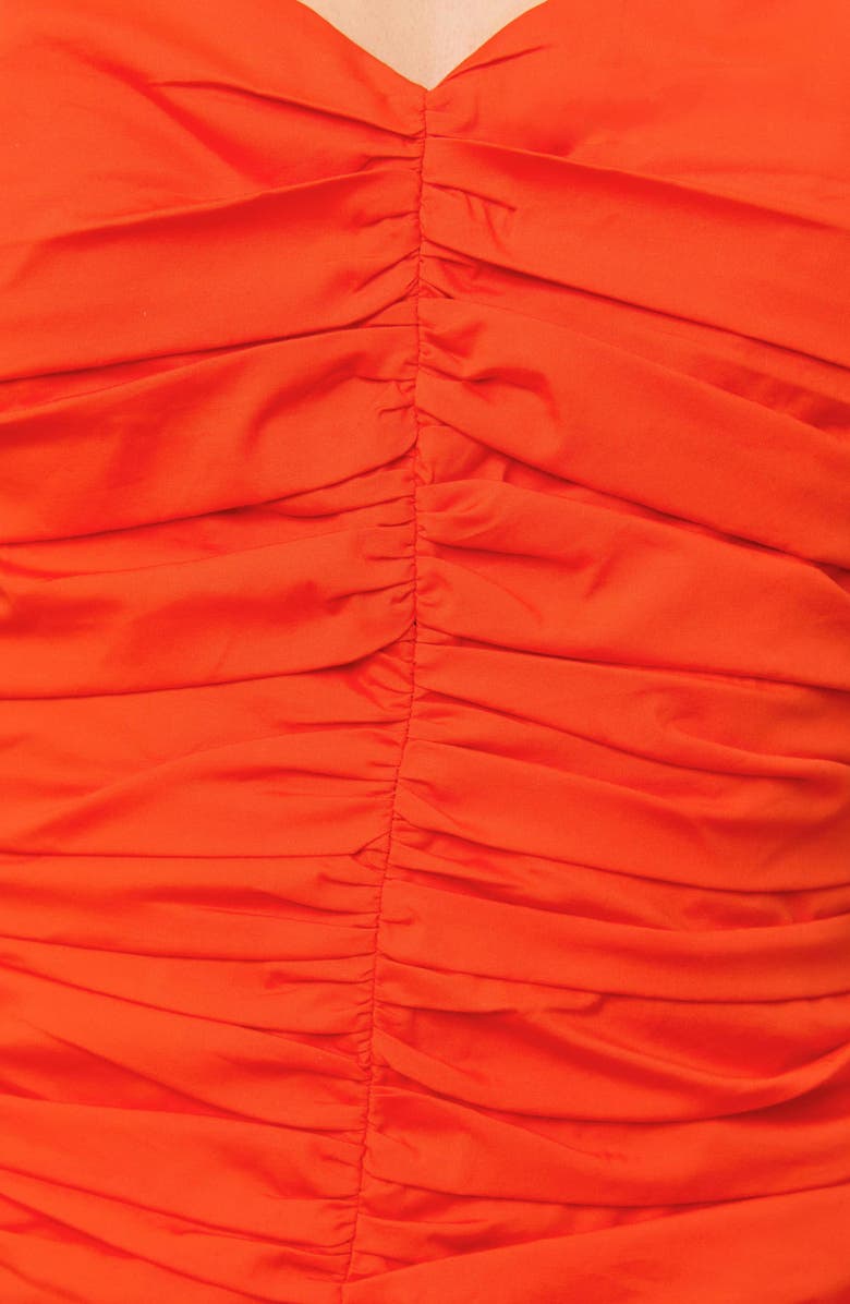 Solid & Striped The Adina Center Ruched Halter Neck Stretch Cotton Maxi Dress, Alternate, color, Habanero