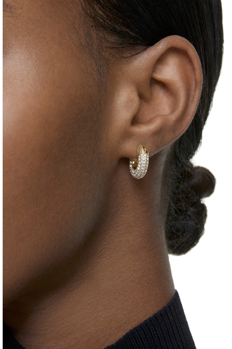Dextera Pavé Hoop Earrings, Alternate, color, CRYSTAL GOLD