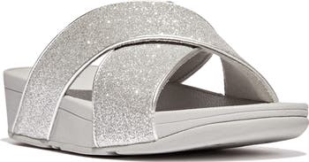 FitFlop Lulu Glitterdust Platform Wedge Slide Sandal (Women FitFlop Lulu Glitterdust Platform Wedge Slide Sandal (Women