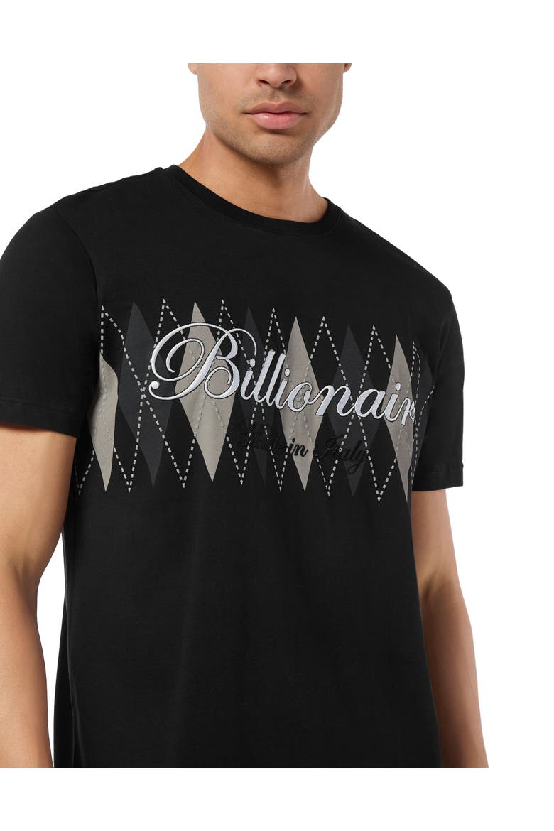 Embroidered T-Shirt Round Neck Ss Men, Alternate, color, black