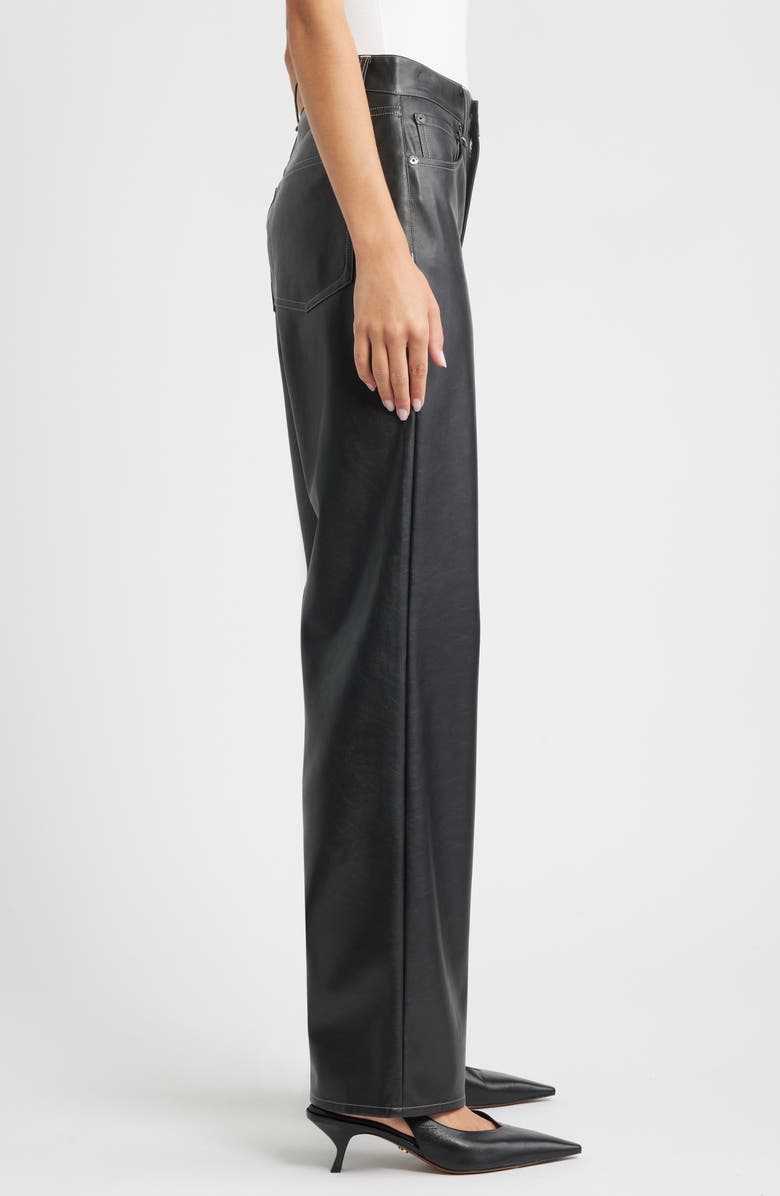 rag & bone Shea Faux Leather Straight Leg Pants, Alternate, color, Black