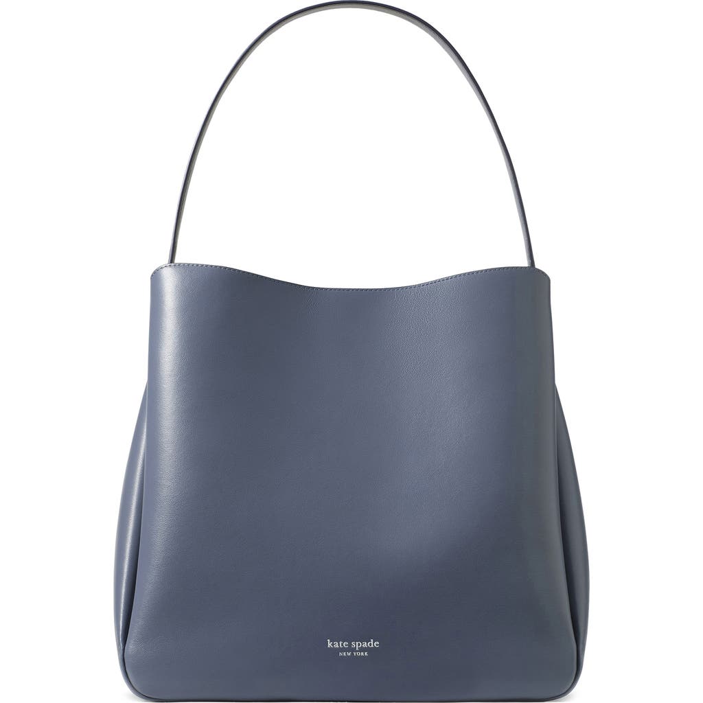 Kate Spade New York Large Grace Leather Shoulder Bag In Gray