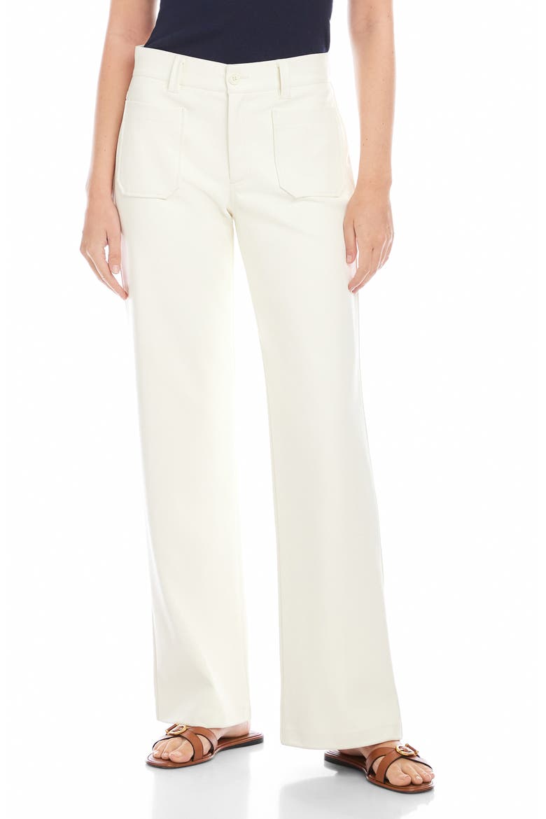 Sophia Crop Faux Leather Wide Leg Pants, Main, color, BONE
