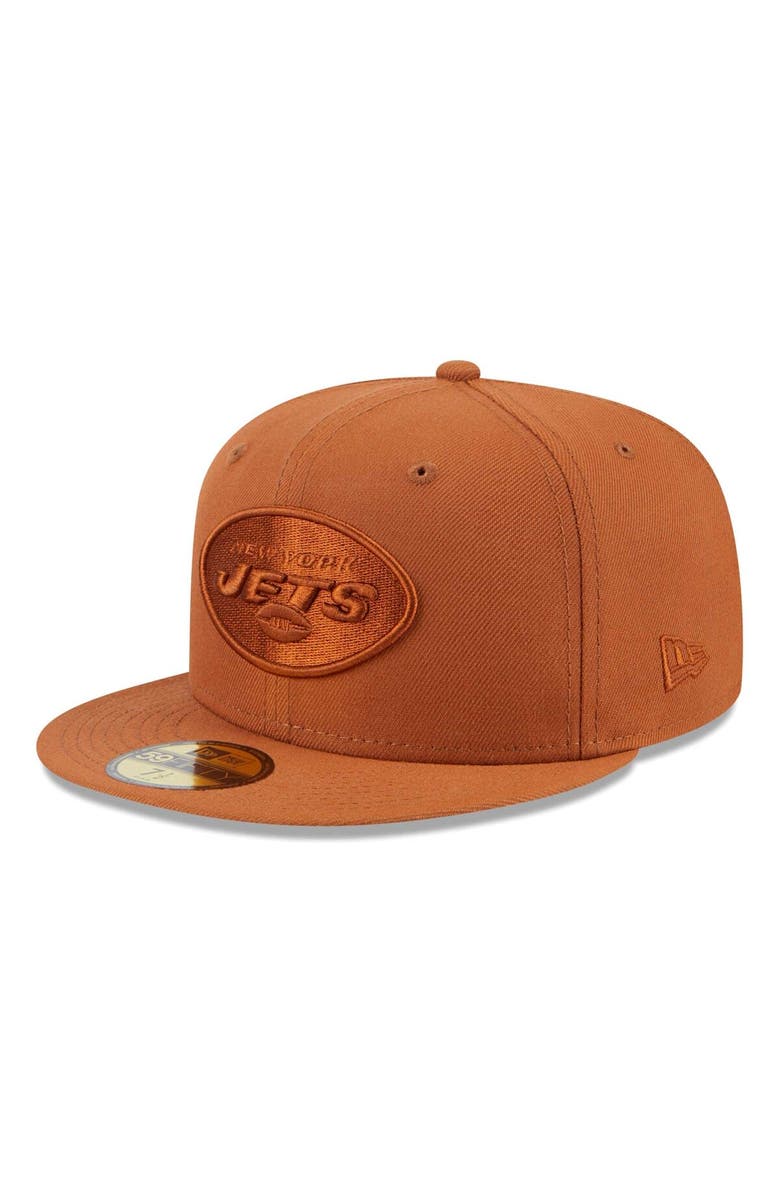 New Era Men's  New Era Brown New York Jets Color Pack 59FIFTY Fitted Hat, Main, color, 
