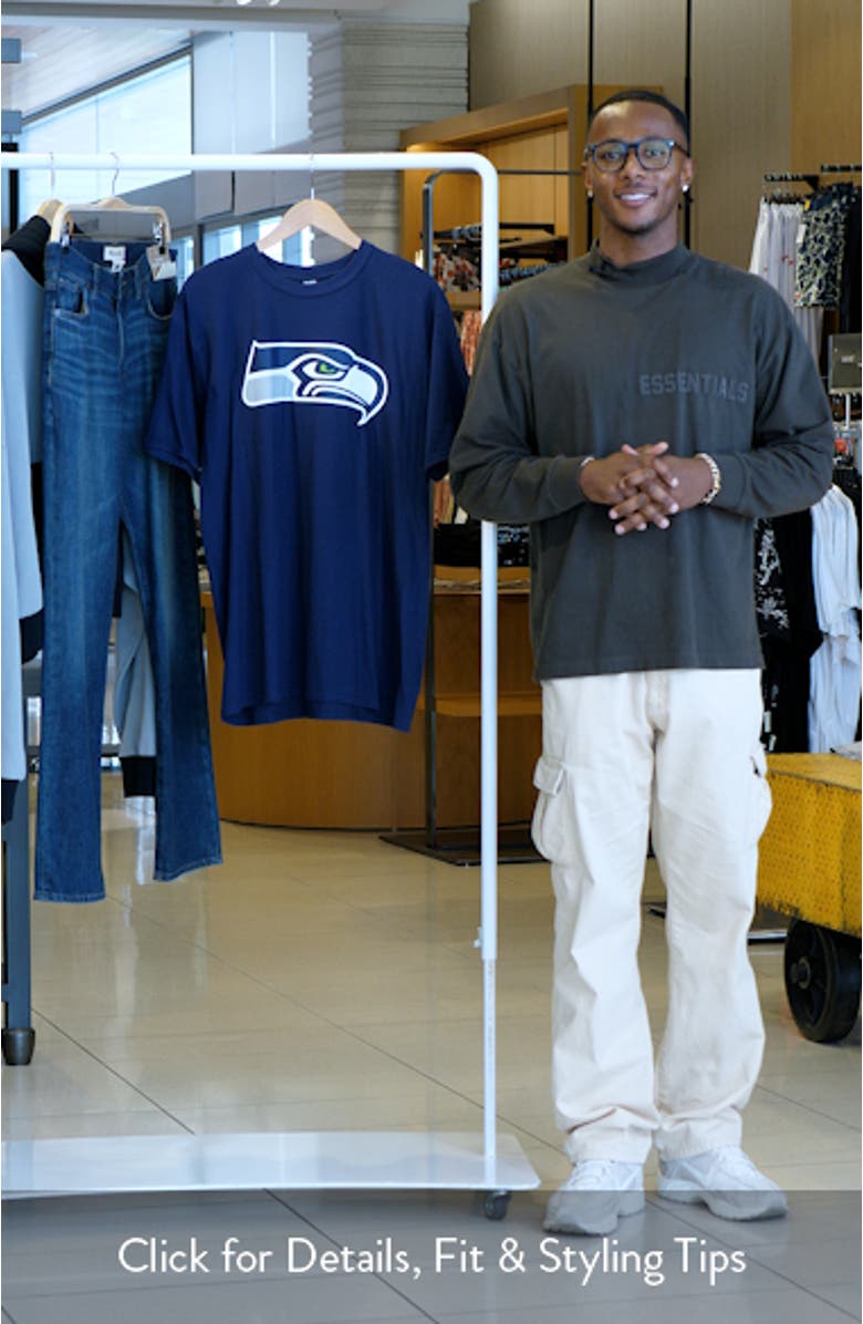 Men's Fanatics Branded DK Metcalf College Navy Seattle Seahawks Player Icon Name & Number T-Shirt, sales video thumbnail