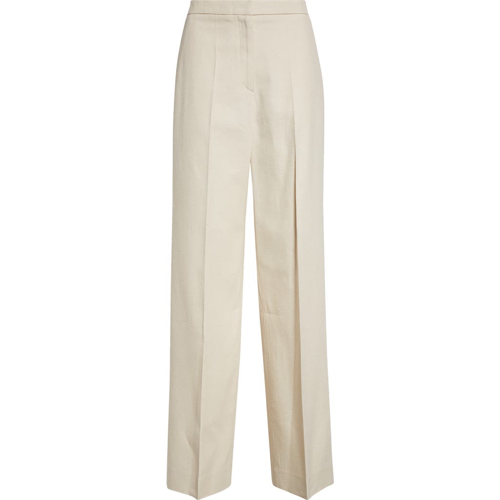 LOULOU DE SAISON LOULOU DE SAISON ZORA TEXTURED TWILL STRAIGHT LEG TROUSERS