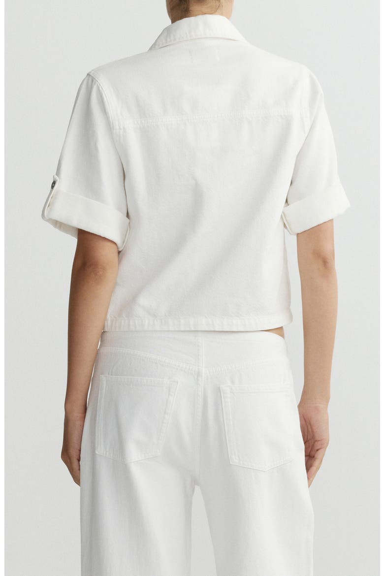 Montauk Cuff Sleeve Crop Shirt, Alternate, color, WHITE AURA