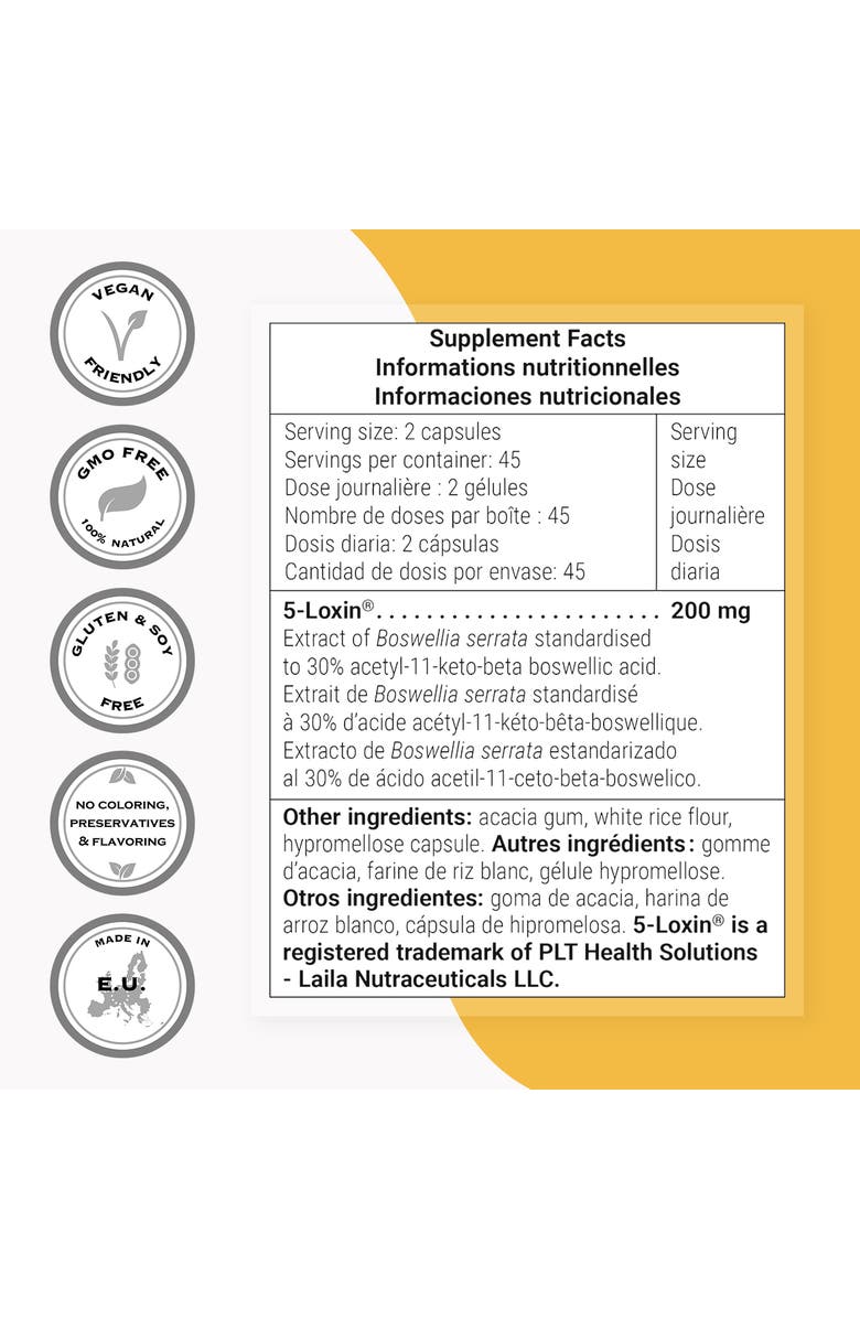 SuperSmart Boswellia 5-LOX 200 mg per Day - with Boswellia Serrata Extract, Alternate, color, NO COLOR