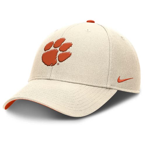 Nike Natural Clemson Tigers Rise Primetime Performance Trucker Adjustable Hat In Neutral