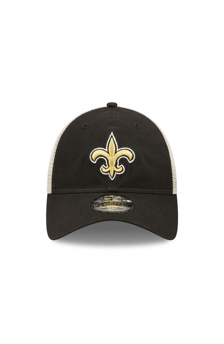 New Era Men's New Era Black/Natural New Orleans Saints Loyal 9TWENTY Trucker Hat, Alternate, color, 