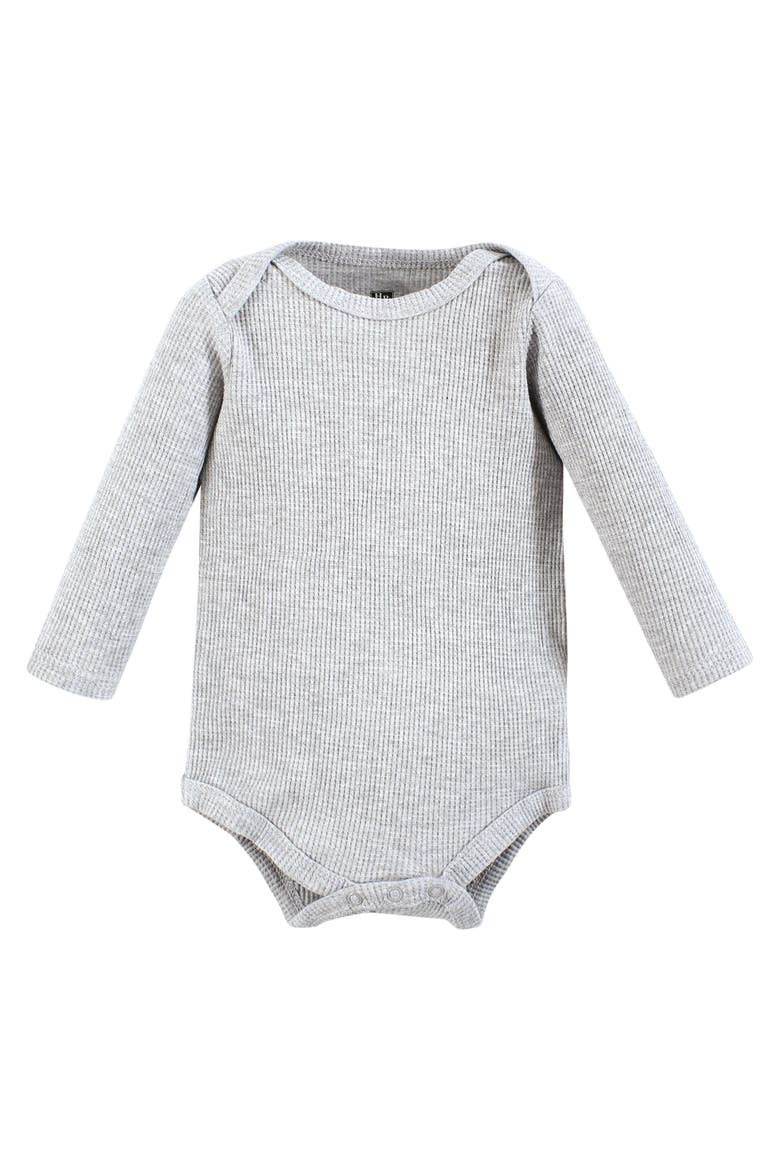 Thermal Long Sleeve Bodysuits, Alternate, color, Buffalo Plaid Moose