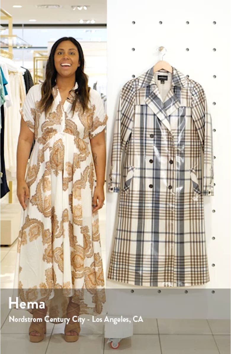 Water Resistant Plaid Glossy Trench Coat, sales video thumbnail