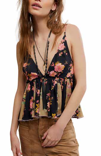Tillie Floral Plunge Neck Babydoll Top