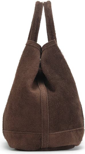 Audrey Nubuck Suede Leather Top Handle Bag