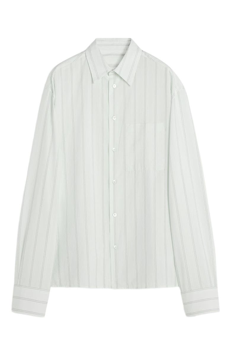 Lanvin Straight Cotton Shirt, Alternate, color, White/Black