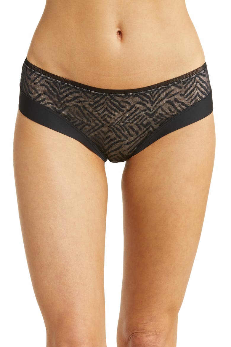 Graphic Allure Hipster Briefs, Main, color, BLACK