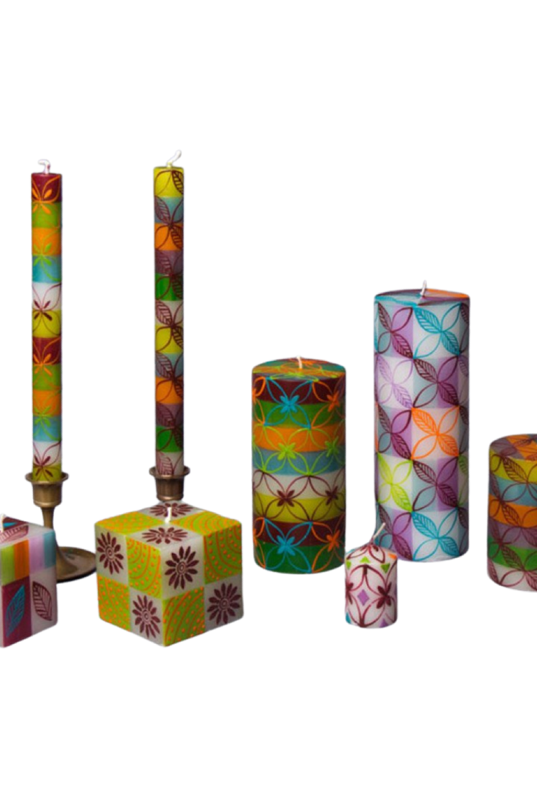 Magic Garden Painted Cube Candle, Alternate, color, Magic Garden - 2x2x3"