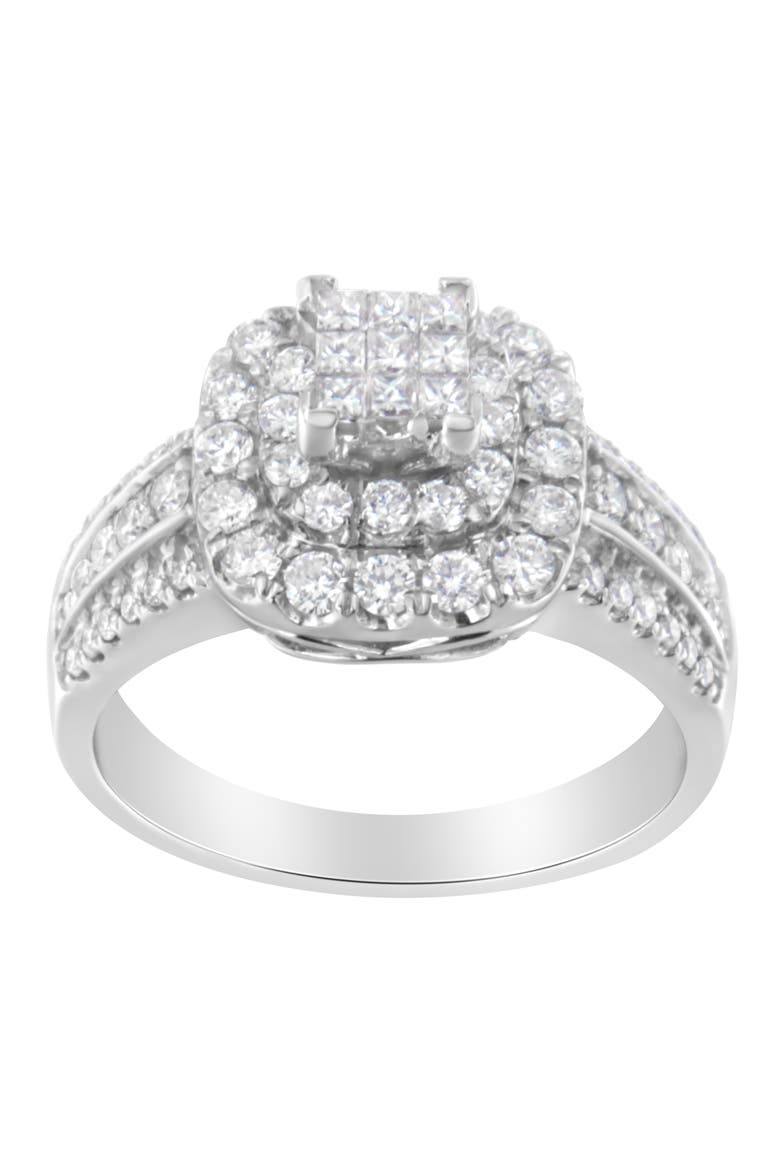 14K White Gold Diamond Vintage Ring, Alternate, color, White