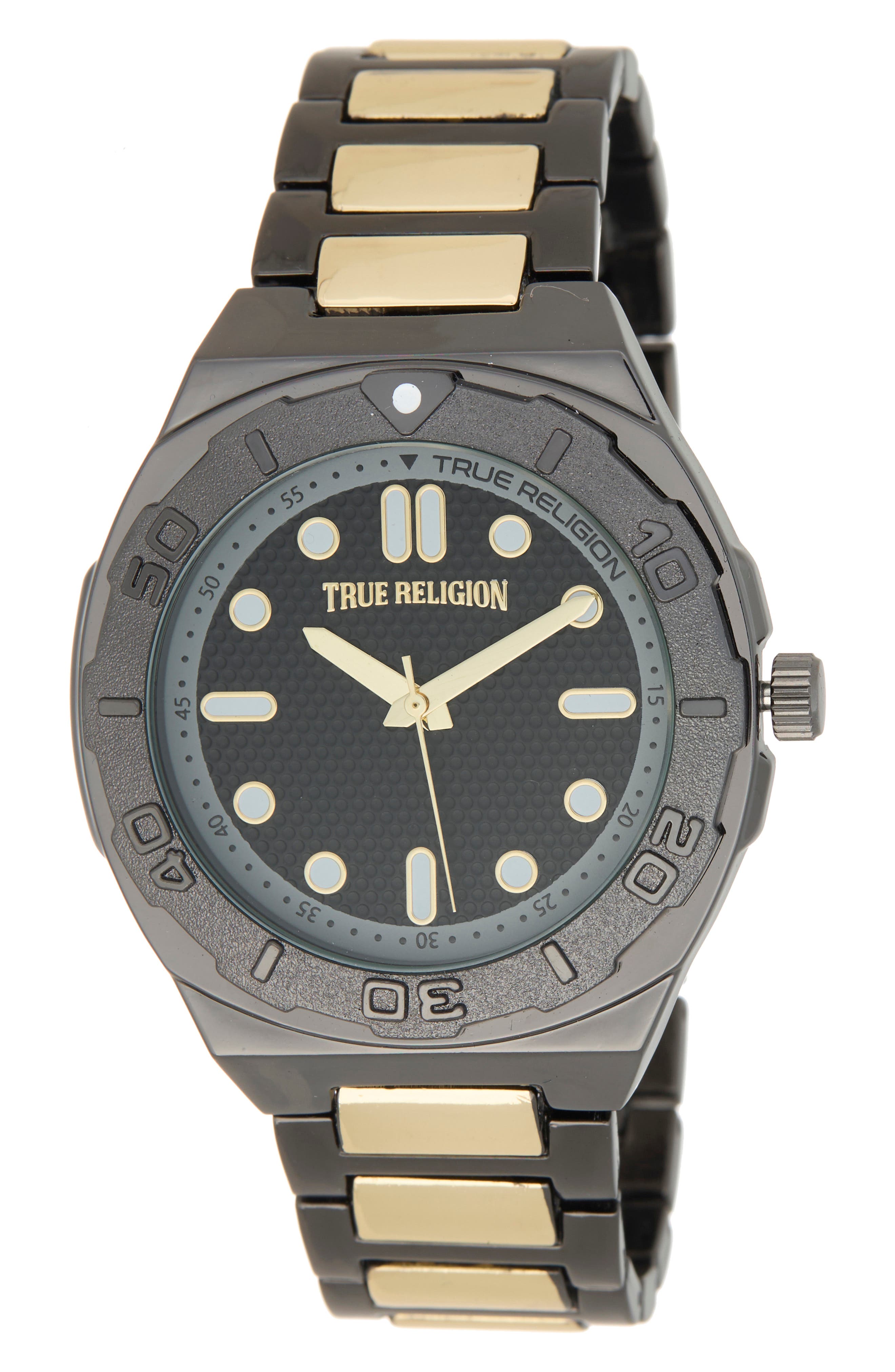 Two Tone Waterproof Bracelet Watch, 44mm