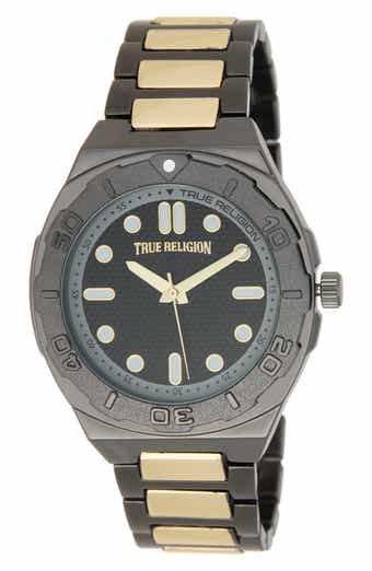 Two Tone Waterproof Bracelet Watch, 44mm