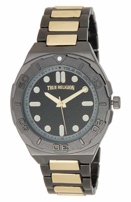 Two Tone Waterproof Bracelet Watch, 44mm