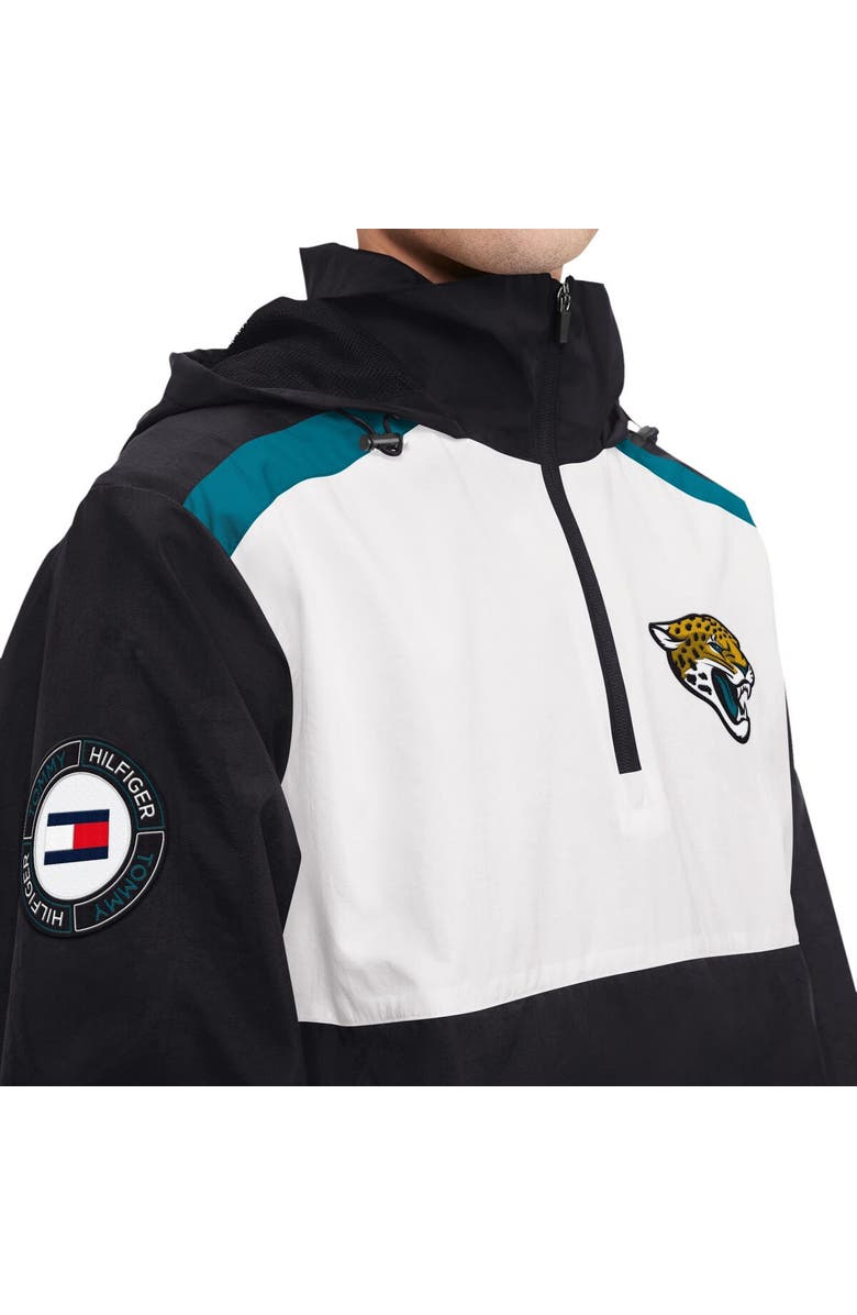 Tommy Hilfiger Men's Tommy Hilfiger Teal/White Jacksonville Jaguars Carter Half-Zip Hooded Top, Alternate, color, 