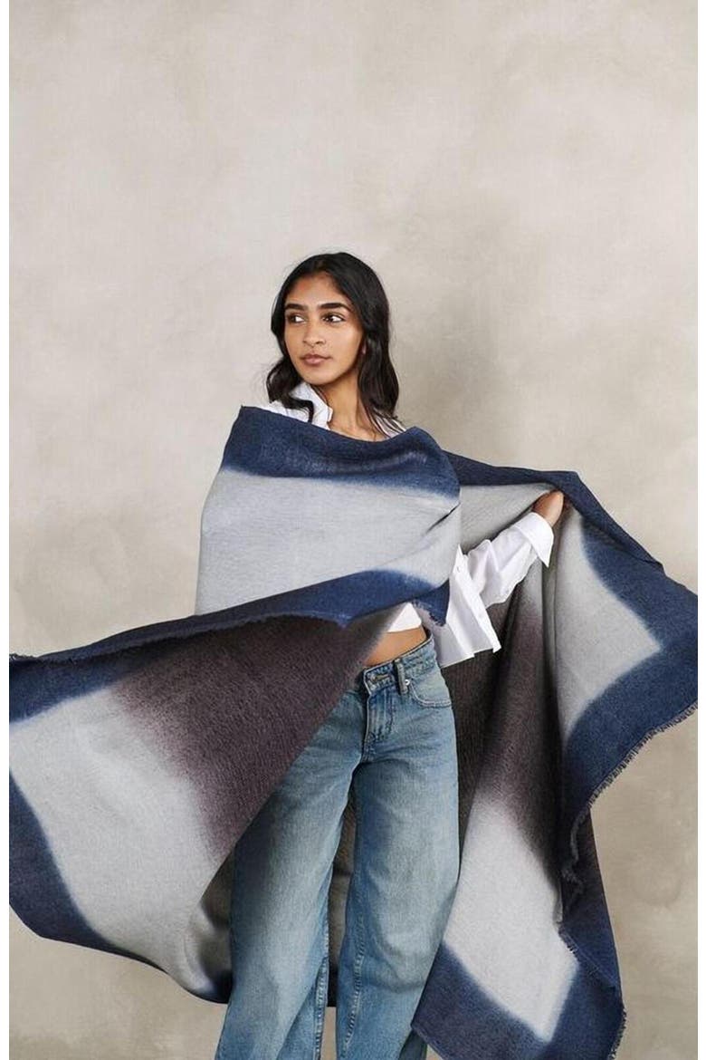 Handloom Handspun Merino Throw, Alternate, color, Blue