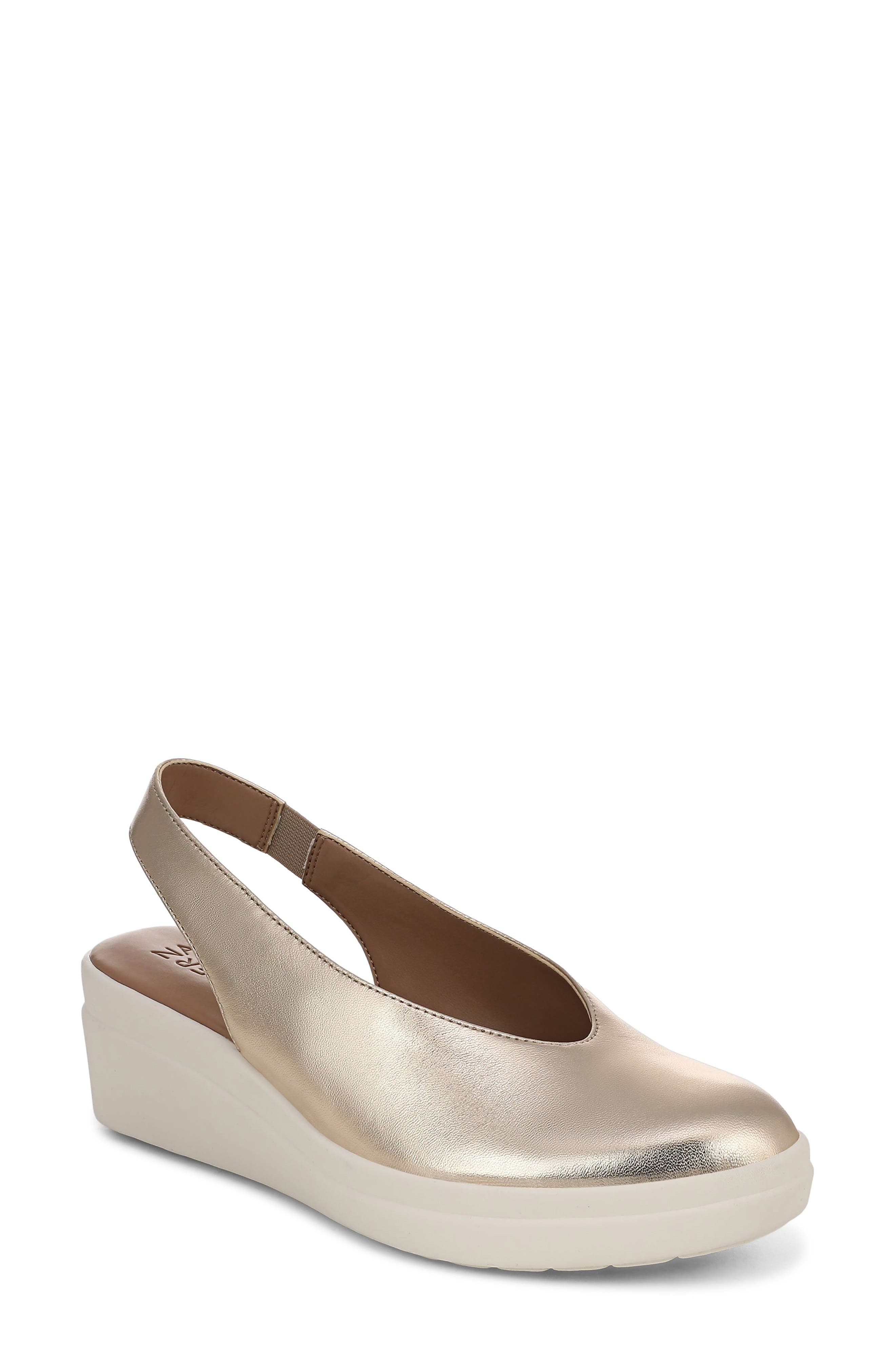 Naturalizer Sutton Slingback Platform Wedge Pump, Main, color, Light Champagne