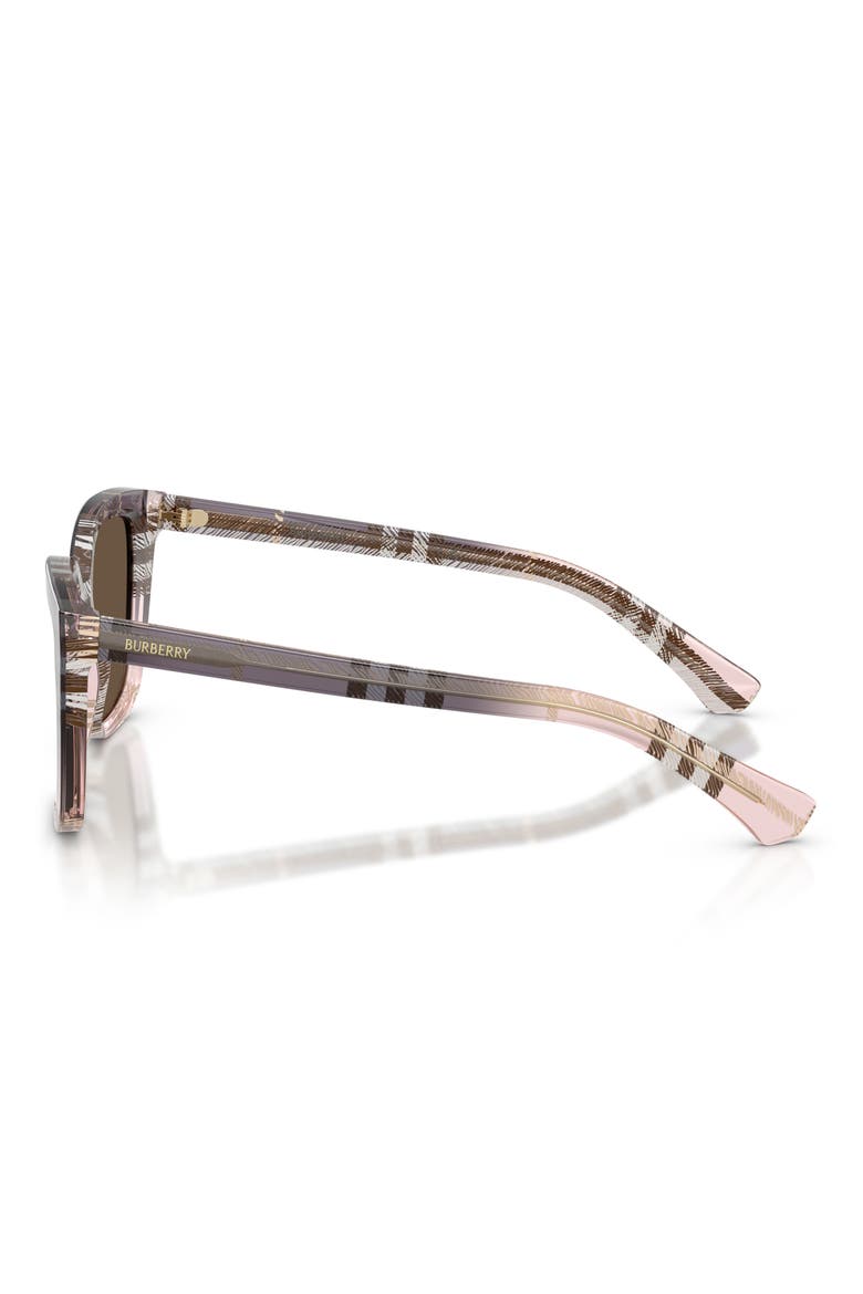 52mm Square Sunglasses, Alternate, color, CHECK GRADIENT ROSE / BROWN