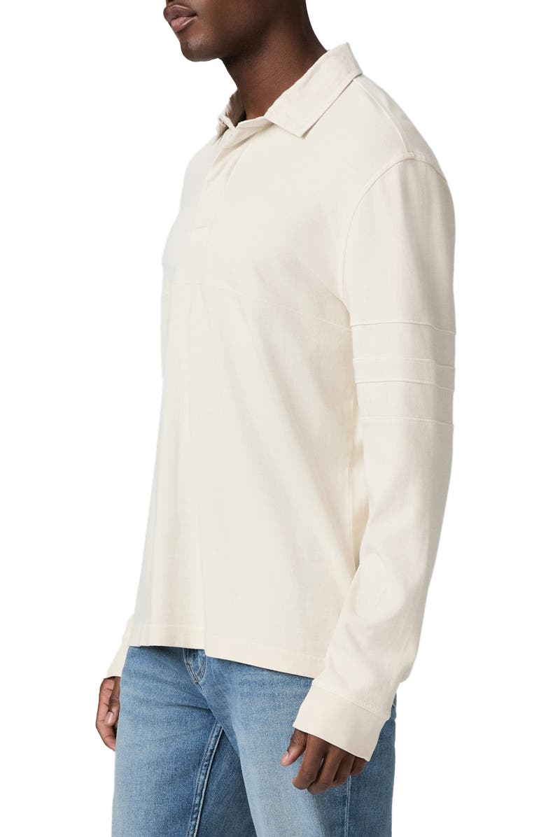 PAIGE Trevelly Solid Cotton Rugby Shirt, Alternate, color, Tailwind