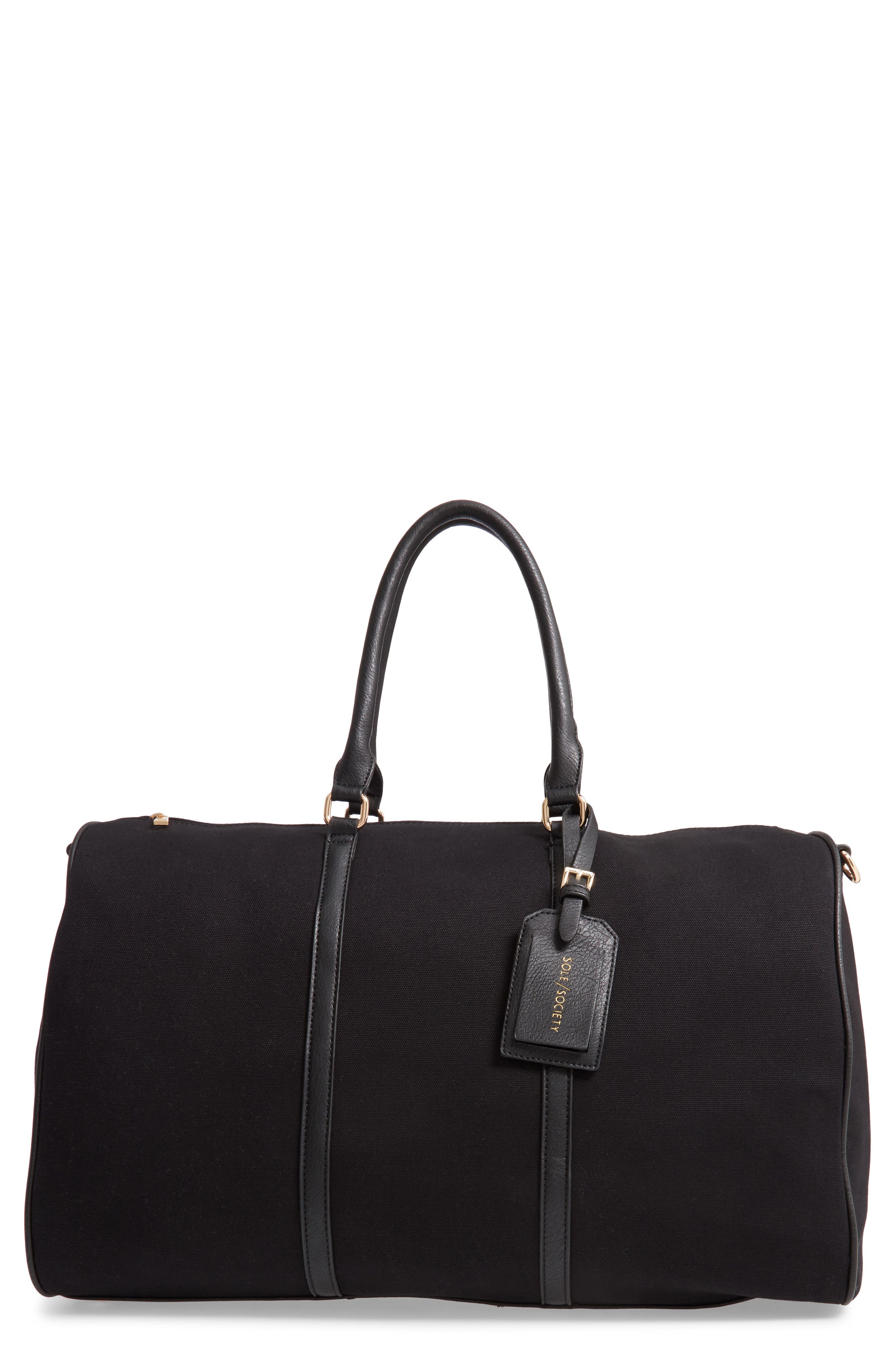 Sole Society Lacie Faux Leather Duffle Bag, Main, color, 