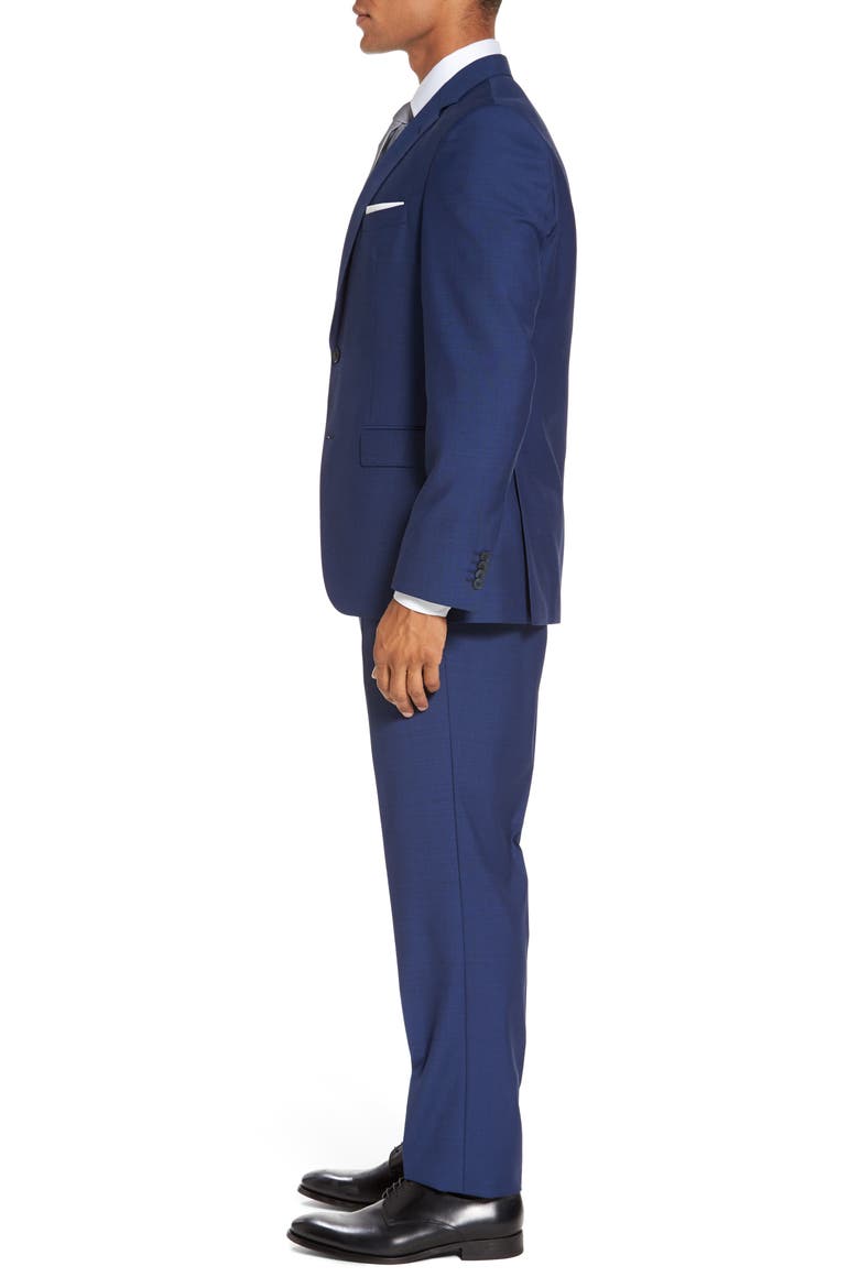 Trim Fit Solid Wool Suit, Alternate, color, BRIGHT BLUE