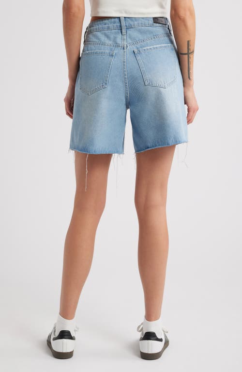 Ptcl Remi High Waist Cuf Off Denim Shorts In Faded Indigo