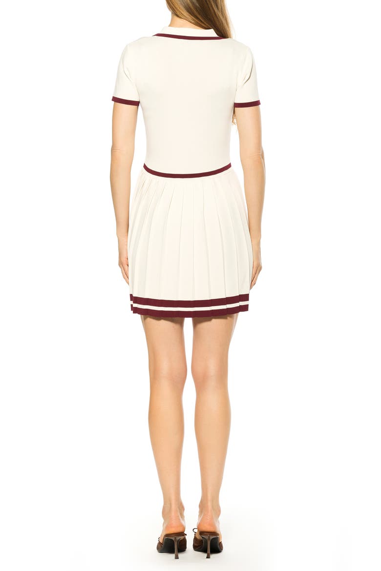Jasmine Pleated Dress, Alternate, color, IVORY/ RED