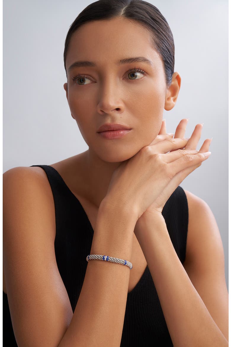 Blue Caviar Diamond & Ceramic Station Rope Bracelet, Alternate, color, MARINE