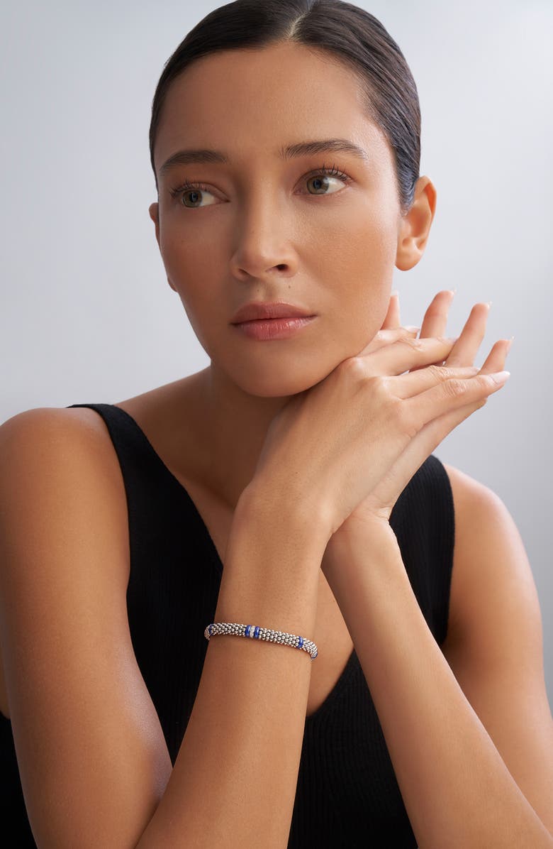 LAGOS Blue Caviar Diamond & Ceramic Station Rope Bracelet, Alternate, color, Marine