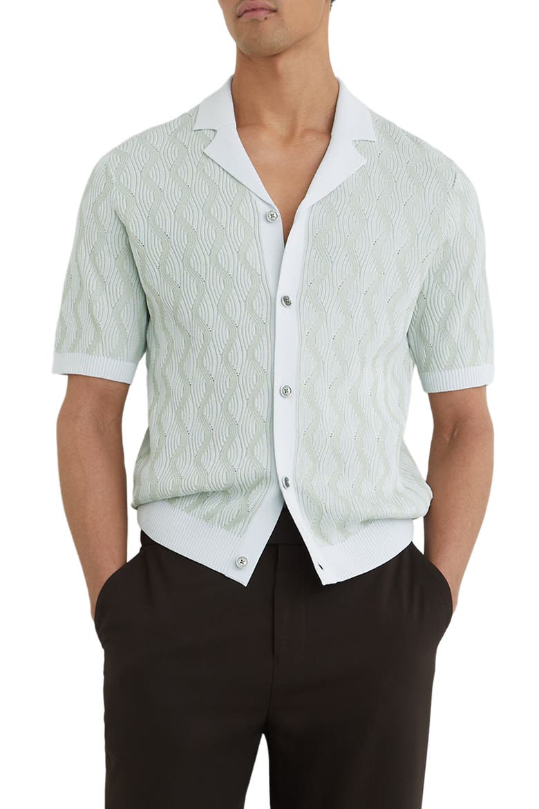 Johnny Short Sleeve Camp Collar Cardigan, Main, color, SOFT SAGE