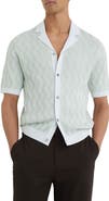 Reiss Johnny Short Sleeve Camp Collar Cardigan