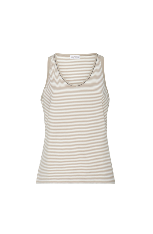 Brunello Cucinelli Top With Monili In Neutral