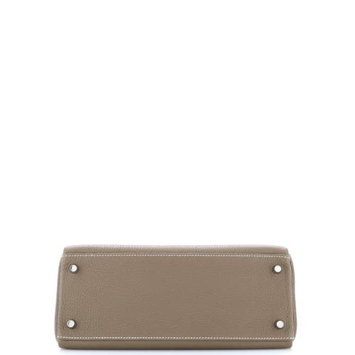Pre-owned Hermes Hermes Kelly Handbag Grey Togo With Palladium Hardware 28 In Brown