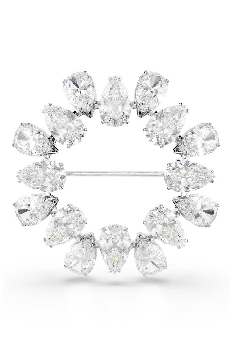 Matrix Pear-Cut Crystal Brooch, Main, color, WHITE
